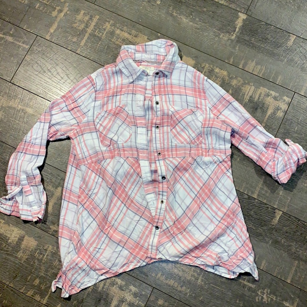 Westbound petite medium 100% rayon plaid shirt